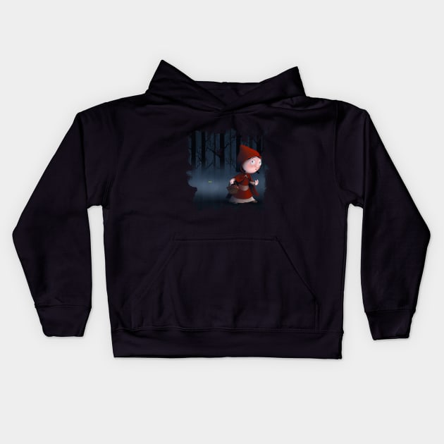 Little red riding hood Kids Hoodie by JORDYGRAPH